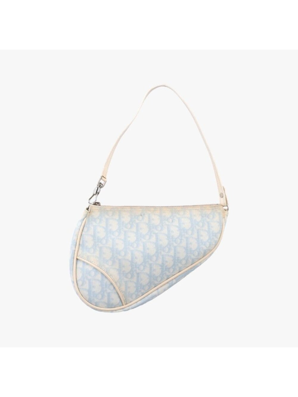 Dior Saddle Blue Canvas Leather Shoulder Bag